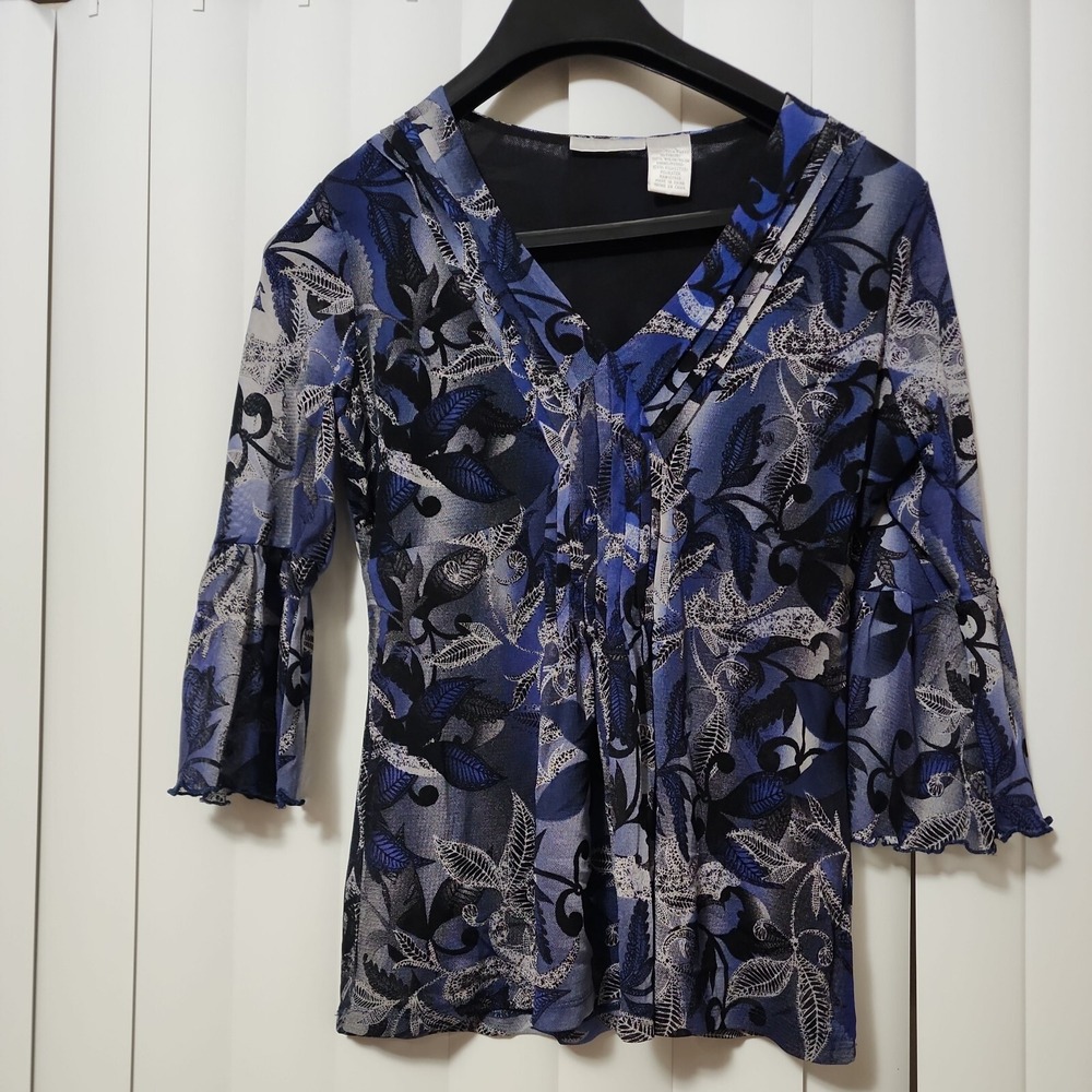Whimsigoth Navy Top Sheer Mesh Babydoll Ruffle Nylon Y2K‎ Sz M Fairy Grunge